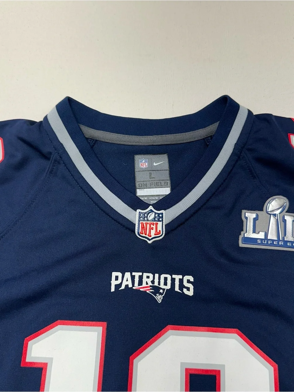 NIKE NEW ENGLAND PATRIOTS TOM BRADY SUPER BOWL 53 LIII JERSEY Youth L ON FIELD